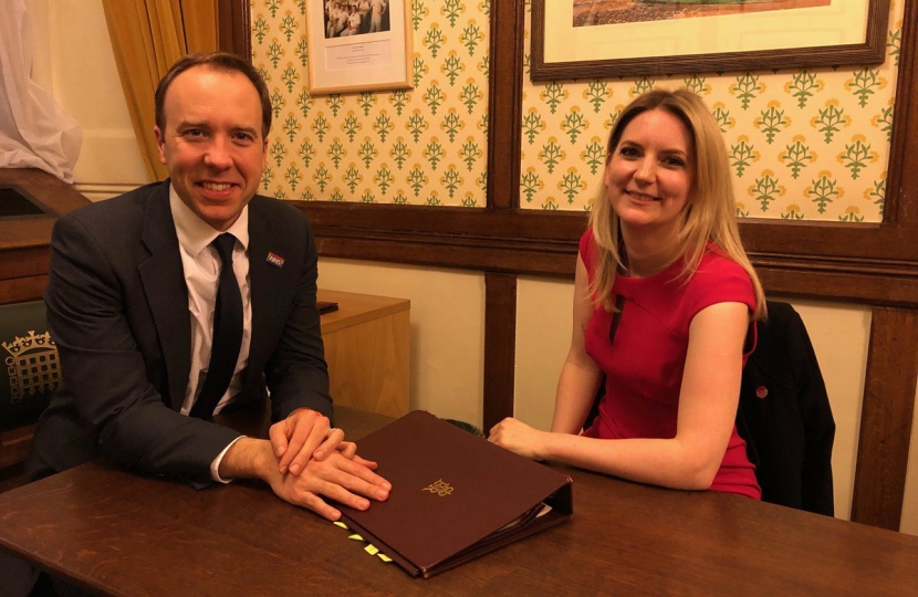 Julia Lopez MP with Secretary of State for Health, Matt Hancock MP