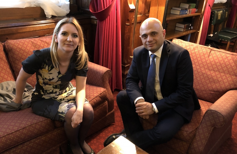 Julia Lopez MP with Chancellor of the Exchequer, The Rt Hon Sajid Javid MP