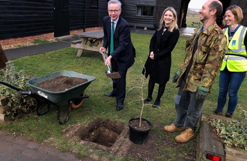 Julia with Michael Gove at Thames Chase