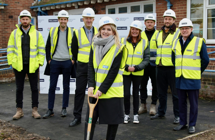 Julia at the Ground Breaking for St. George's NHS Hub.