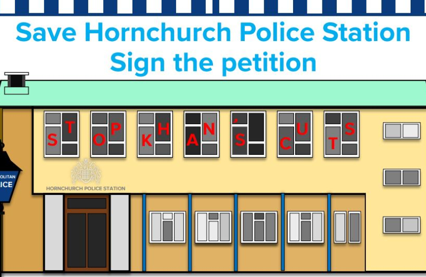 Hornchurch police station campaign graphic for illustrative purposes only.