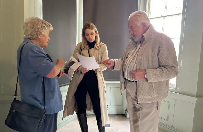 Julia chatting to the friends of langtons volunteers on a visit.