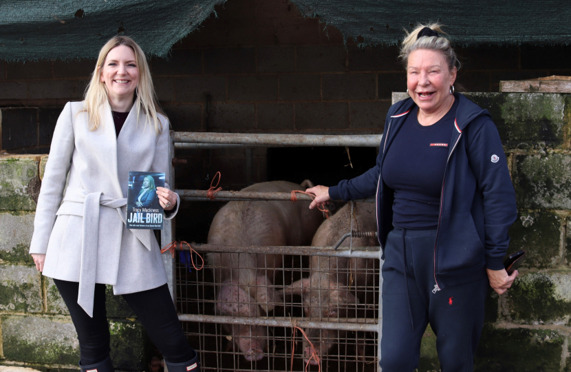 Julia Lopez MP with Ms Tracy Mackness, Founder of Giggly Pig Co