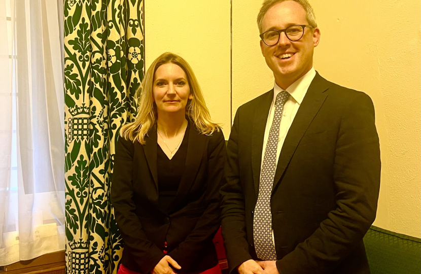 Julia Lopez MP with Lord Parkinson, Minister for Libraries