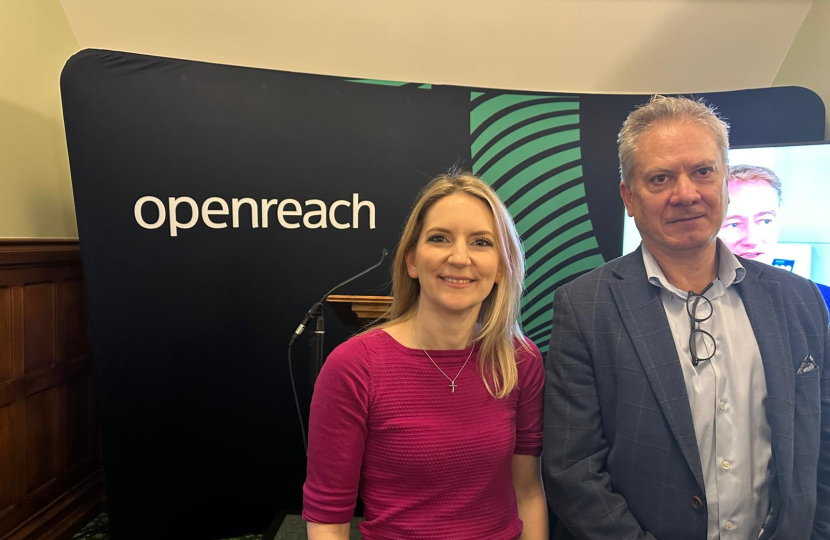 Julia Lopez MP with Openreach CEO, Clive Selley, in Parliament