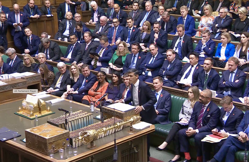 Rishi Sunak at the Dispatch box for the final time as Leader of the Opposition opposing Labour's budget