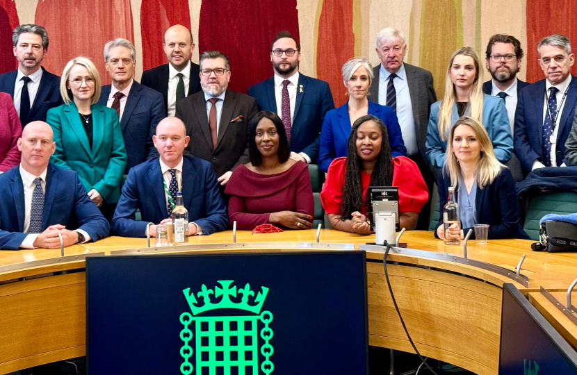 Julia Lopez with other MPs after meeting to discuss the latest raft of Post Office Closures.