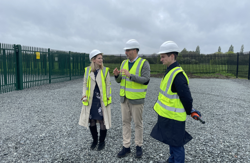 Julia with the CEO of FRV's UK division on site in a high vis vest and hard hat