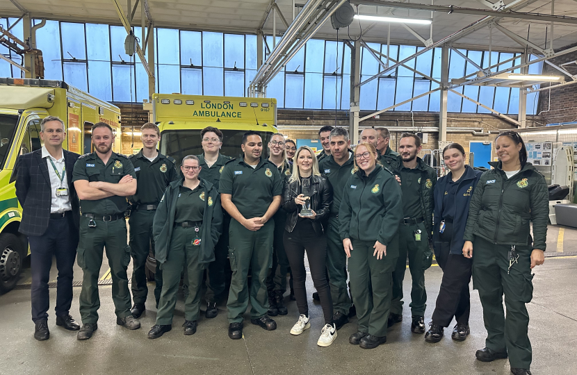 Julia with the wider London Ambulance Service Team