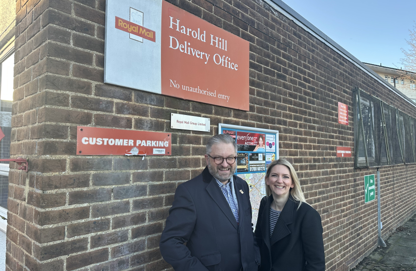 Julia with Deputy Mayor Dawber at Royal Mail.