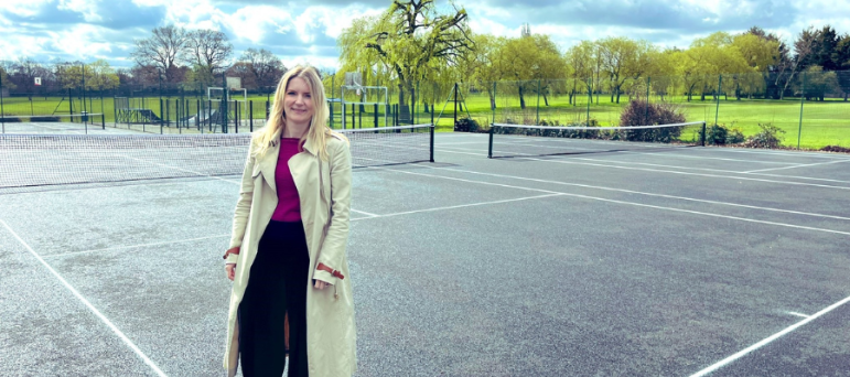 Julia at Harold Wood tennis courts.