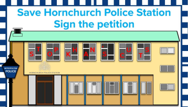 Hornchurch police station campaign graphic for illustrative purposes only.