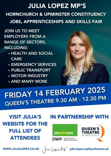 Poster of Julia's upcoming jobs fair on 14 February