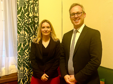 Julia Lopez MP with Lord Parkinson, Minister for Libraries