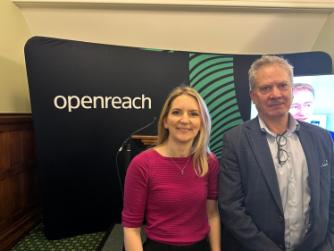 Julia Lopez MP with Openreach CEO, Clive Selley, in Parliament