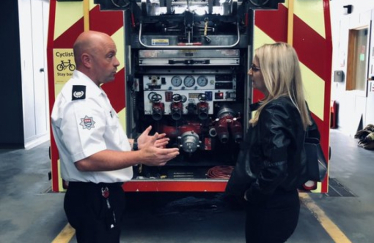 Julia Lopez MP at Harold Hill Fire Station