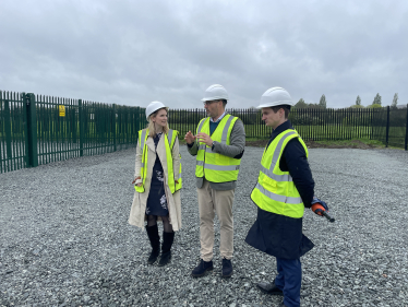 Julia with the CEO of FRV's UK division on site in a high vis vest and hard hat