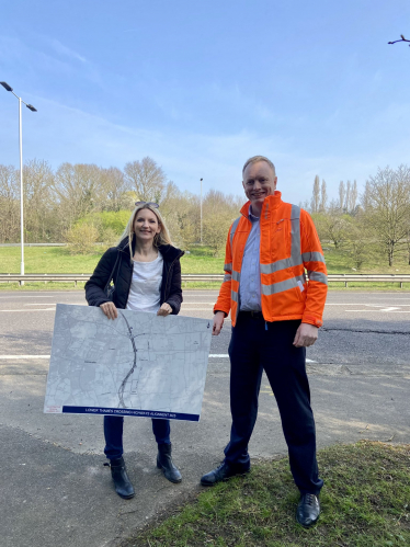 Julia Lopez MP with LTC Project Manager, Matt Palmer