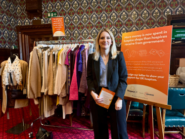 Julia at the Hospice drop-in in parliament.