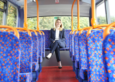 Julia sat on the bus.